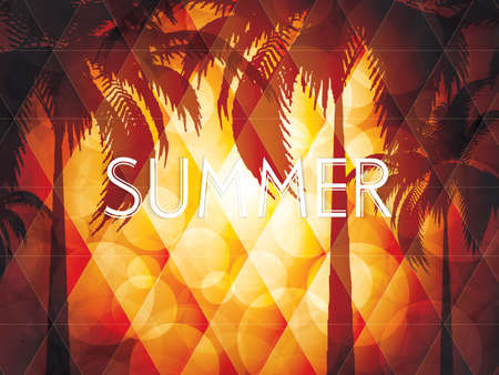 Summer background, tropical concept design, vector illustration