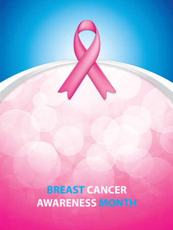 Breast Cancer Awareness Ribbon Background, vector illustrationのイラスト素材