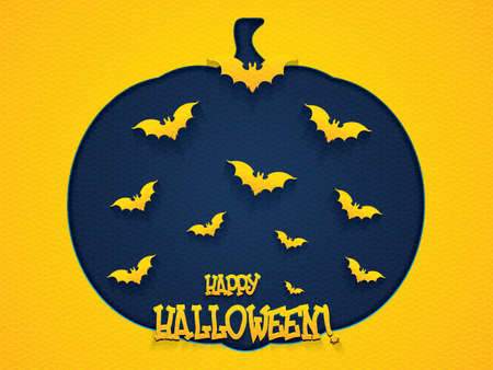 Halloween holiday background with flying bats, vector illustrationのイラスト素材