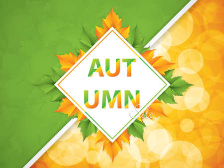 Autumnal sale background, vector illustrationのイラスト素材