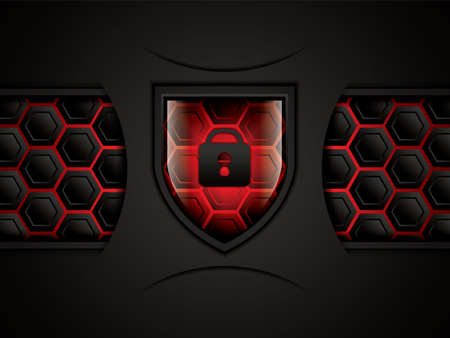 Cyber security concept background, vector illustrationのイラスト素材