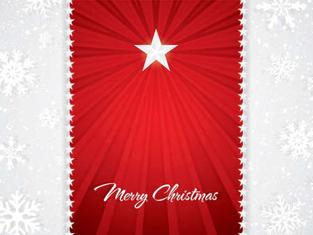 Red Christmas design, snowy background, vector illustrationのイラスト素材