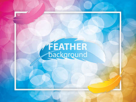 Colorful feather background, vector illustrationのイラスト素材