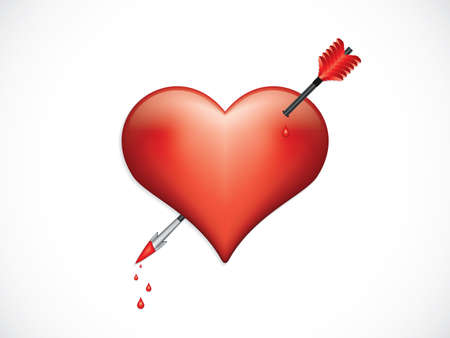 Heart pierced with arrow, vector illustration.Valentine's day symbol.のイラスト素材