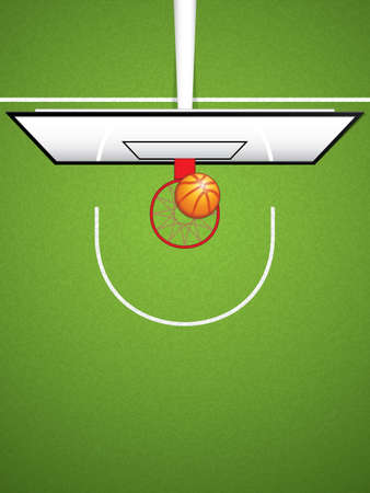 Vector illustration of basketball concept with hoop and ball.のイラスト素材