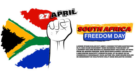 South Africa Freedom Day is a public holiday in South Africa celebrated on 27 Aprilのイラスト素材