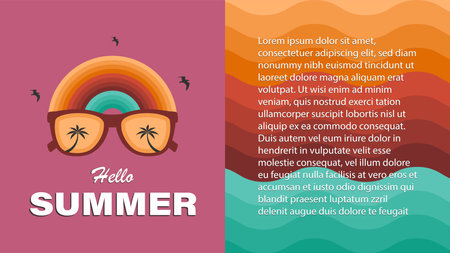 Lovely summer poster. Abstract minimal summer backgroundのイラスト素材