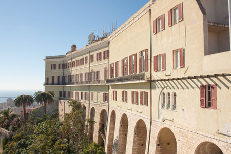 Particular of Buildings in district of castello in Cagliariのeditorial素材