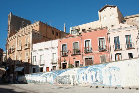 San Giacomo square in Cagliariのeditorial素材
