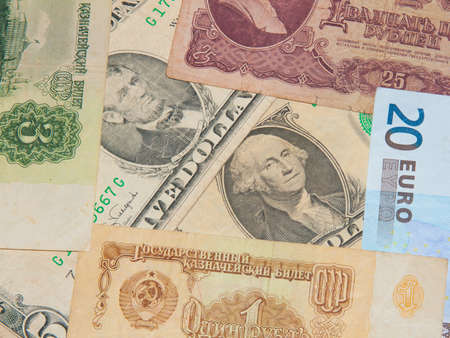 Financial Superpowers - Dollar - Euro - Rubleの写真素材