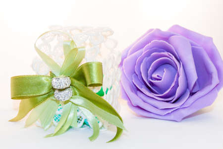 Wedding violet rose. Decorations for wedding partyの写真素材