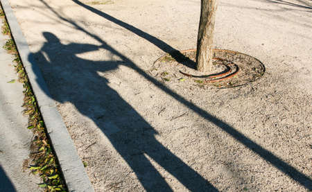 Chinese Shadows. Shadow of a man.の写真素材