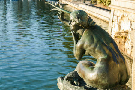 Nymph on Sunset in City Park in Madridの写真素材