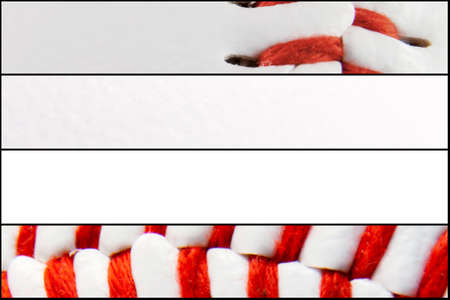 Particular of a seam of a baseball ball. Horizontal Frameの写真素材