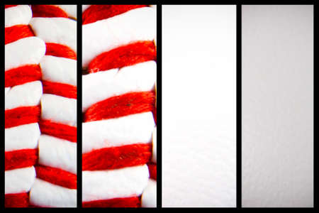 Particular of a seam of a baseball ball. Vertical Frameの写真素材