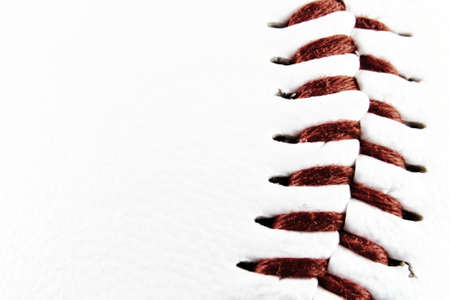 Particular of a seam of a baseball ball. Bleach versionの写真素材