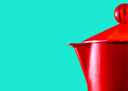 particular of a Red Italian Mocha on acquamarine backgroundの写真素材