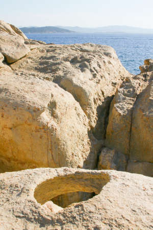 Especially Sardinian granite in the form of holeの写真素材