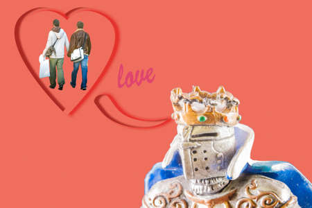 Small medieval knight. Romantic Thinks of macho character.の写真素材