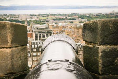Cannon on Edimburgh. Image take at Edimburgh Castleの写真素材