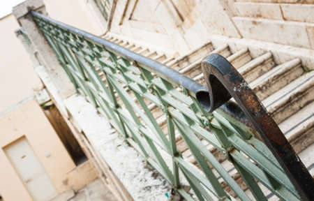 Support to rise. Iron Handrail and stairsの写真素材