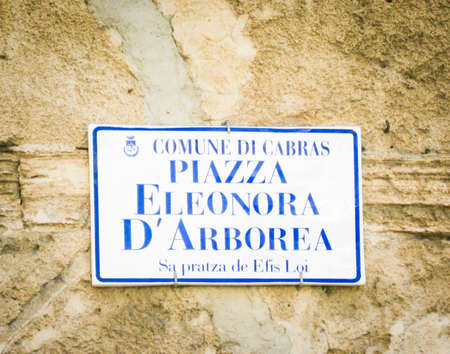 bilingual place names in Sardinia, Italy .の写真素材