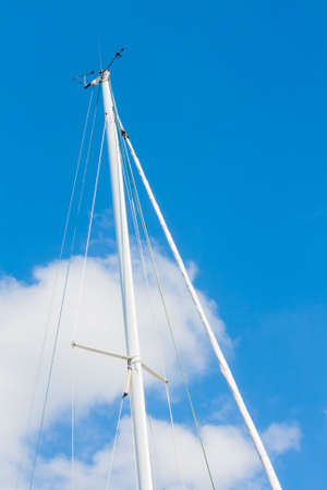 Sailing Must and Blue Sky, Particular of sailing must in a touristic harborの写真素材