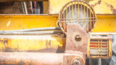 Headlight in an old tractor. Particular of a headlight.の写真素材