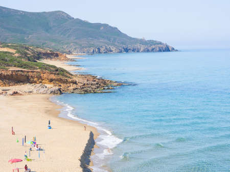 Sardinia wild sunset. Beach in west coast of Sardinia -Arbus - Green Coastの写真素材