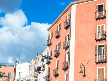 tower medieval elephant. Particular of historical district of Cagliari "Castello"の写真素材