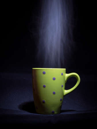 Smoky cup in the dark. Photo take with long exposition