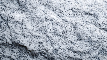 Close-up view of a smooth textured granite surface showcasing a blend of gray and white colors, perfect for background use in various design projects.の素材