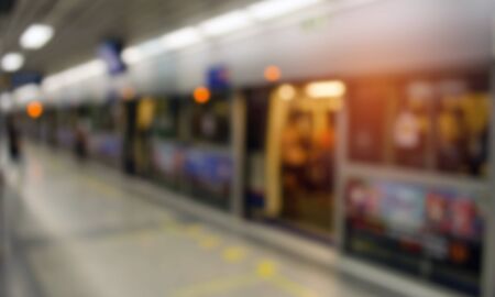 abstract  blurred subway station background, color tone effect.の写真素材
