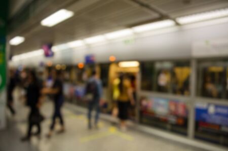 abstract  blurred subway station background, color tone effect.の写真素材