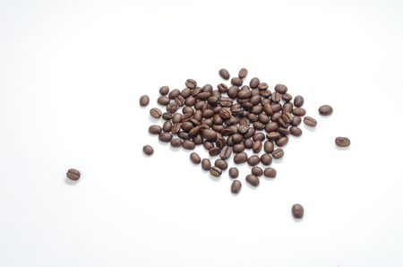 The coffee beans isolate on white backgroundの写真素材