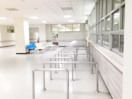 abstract blurred image of waiting zone for pay money and receive medicine at cashier pharmacy counter at hospitalの写真素材