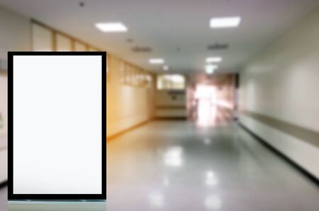 mock up of blank advertising light box or showcase billboard for your text message or media and content in hospital, medical, commercial, marketing and advertising conceptの写真素材