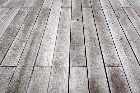 perspective natural vintage wooden floor deck or terrace texture for background, gray color toneの写真素材