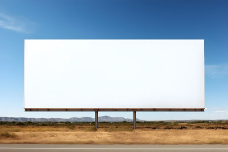 Copy Space. big blank billboard for new advertisement at street city, outdoor advertising poster, empty advertise poster at expressway in city, advertisement concept, Generative AIの素材