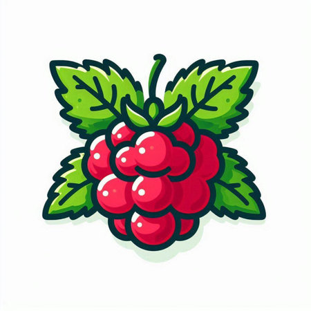 Raspberry icon isolated on white background. Vector illustration in cartoon style.