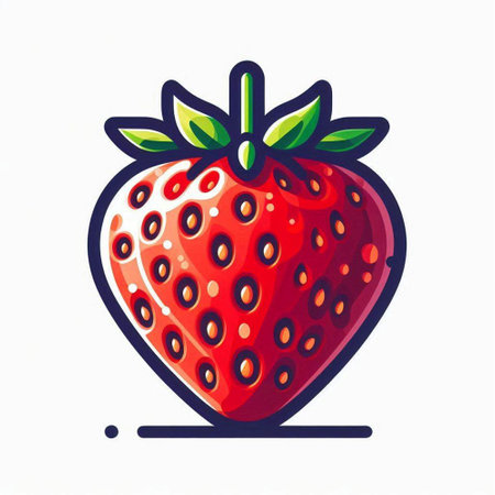 Strawberry icon. Vector illustration of a strawberry isolated on a white background.のイラスト素材