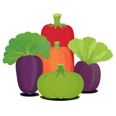 Vegetables isolated on white background. Vector illustration for your designのイラスト素材