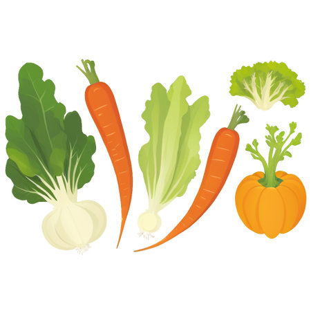 vegetables on a white background, vector illustration, eps10のイラスト素材