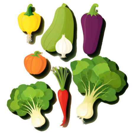 Vegetables set isolated on a white background. Vector illustration.のイラスト素材
