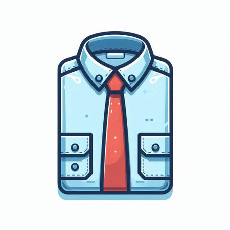 Shirt with necktie. Isolated on white background. Vector illustration.のイラスト素材