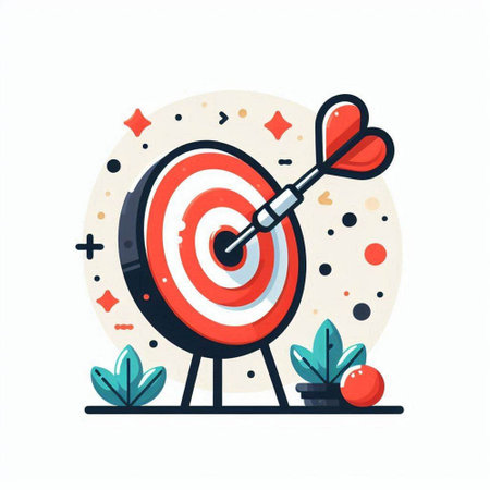 Target with arrow flat vector illustration. Success, goal, achievement concept.のイラスト素材