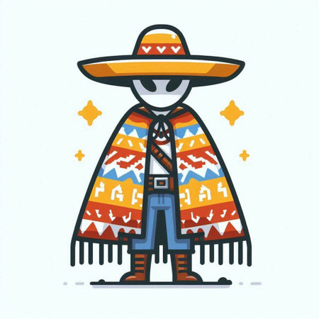 Poncho or poncho in flat style. Vector illustration.のイラスト素材