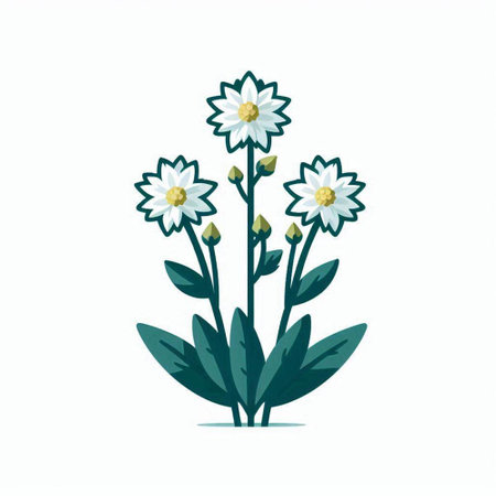 Beautiful spring flowers on a white background. Vector illustration in flat style.のイラスト素材