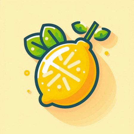 Lemon fruit icon. Vector illustration of lemon in flat style.のイラスト素材