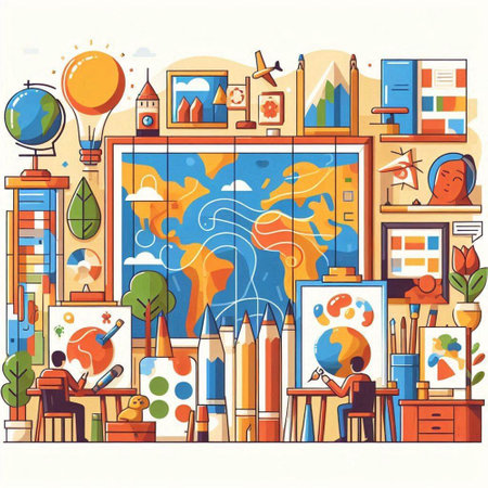 Back to school, education concept. Back to school vector illustration.のイラスト素材
